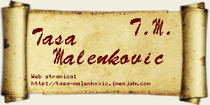 Tasa Malenković vizit kartica